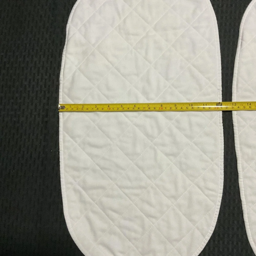 Quilted Waterproof Crib Mattress Pad White Cotton Blend With Oval 5pc Liners Set